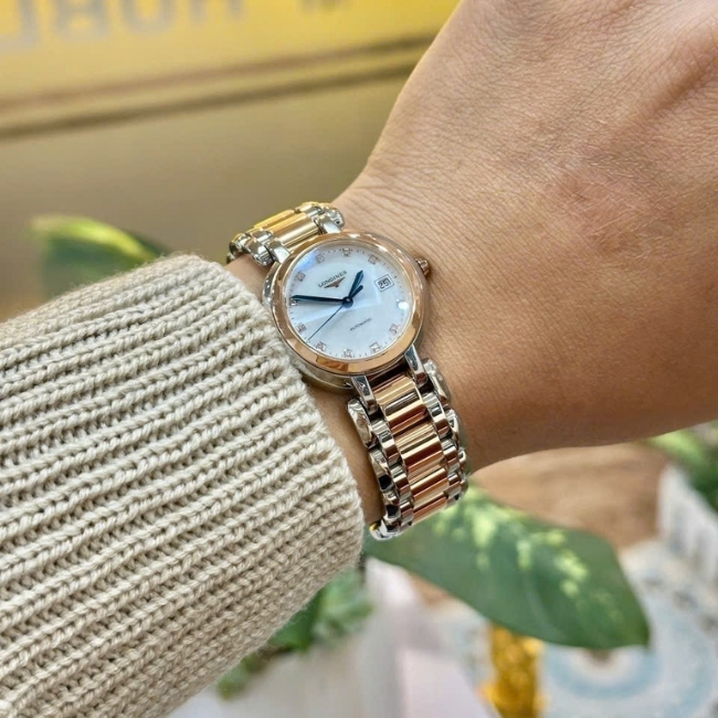 Longines nữ Primaluna Cap 200 30mm L8.113.5.87.6 MOP Diamond Demi 18k Automatic 6