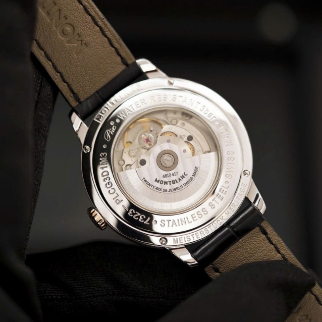 Montblanc Heritage 18k Bezel Demi vàng hồng Au750 39mm Automatic 4