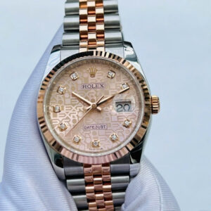 Rolex DateJust vi tính hồng – cọc kim - Demi hồng 18k - Jubilee 1