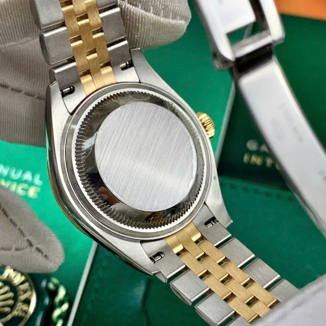 rolex date just nữ 28mm mặt silver cọc dạ quang demi vàng 18k 5