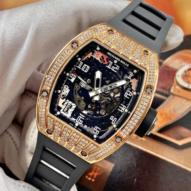 Đồng hồ Richard Mille RM010 vàng hồng 18k Diamond Pave 39,3mm x 48 mm 1