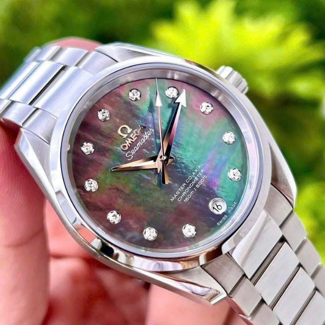 Omega Seamaster AT Diamond MOP xà cừ tím vân mây 38.5mm 1