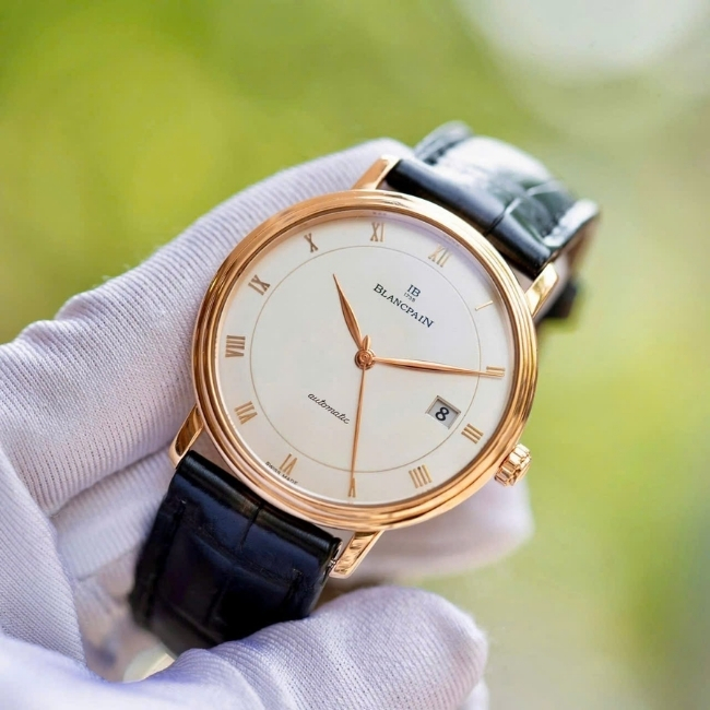 Blancpain Villeret Vàng khối 18k - mặt trắng - cọc số la mã - Automatic 1