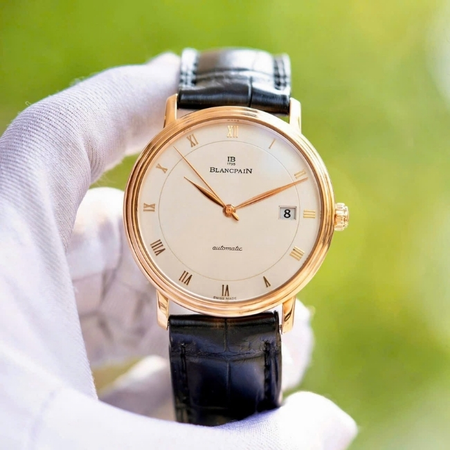 Blancpain Villeret Vàng khối 18k - mặt trắng - cọc số la mã - Automatic 10