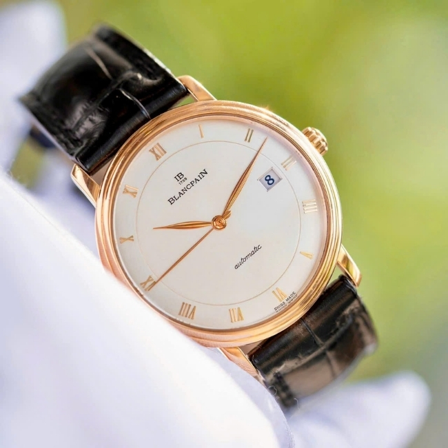 Blancpain Villeret Vàng khối 18k - mặt trắng - cọc số la mã - Automatic 11