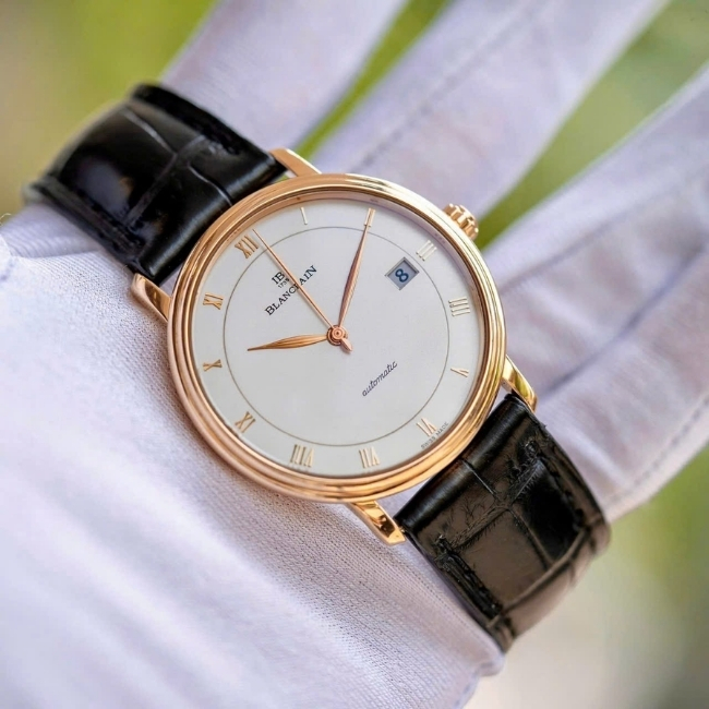 Blancpain Villeret Vàng khối 18k - mặt trắng - cọc số la mã - Automatic 8