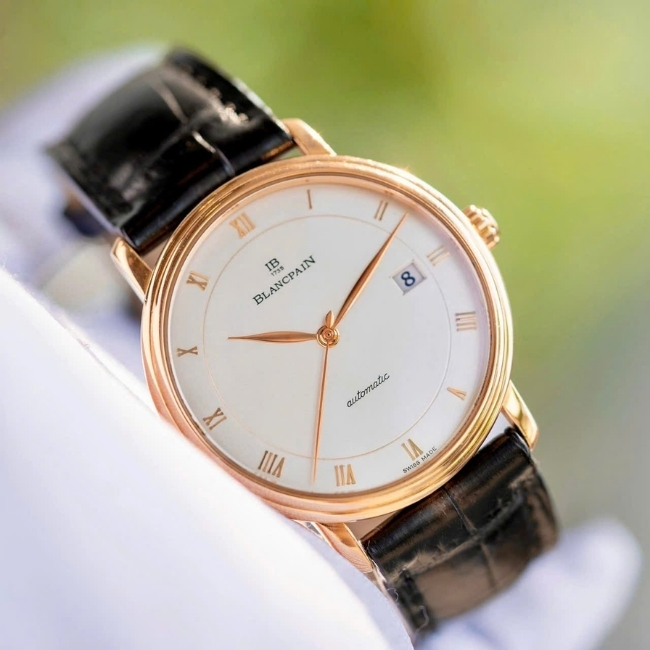 Blancpain Villeret Vàng khối 18k - mặt trắng - cọc số la mã - Automatic 9