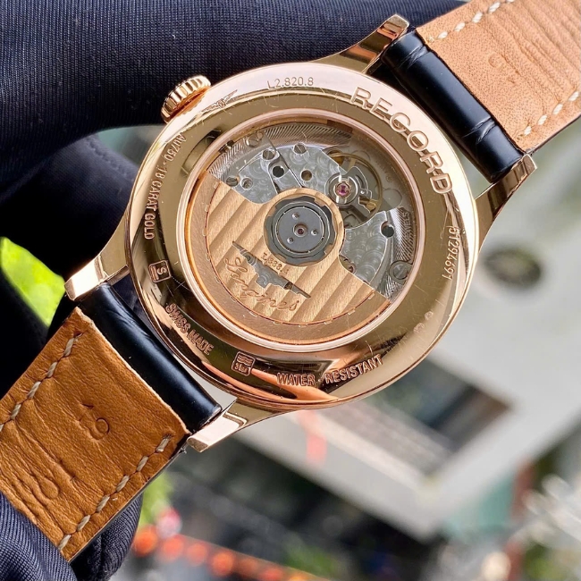 Longines Record Vàng đúc 18k 38.5mm - Máy Auto L8 - mặt trắng cọc vạch 1