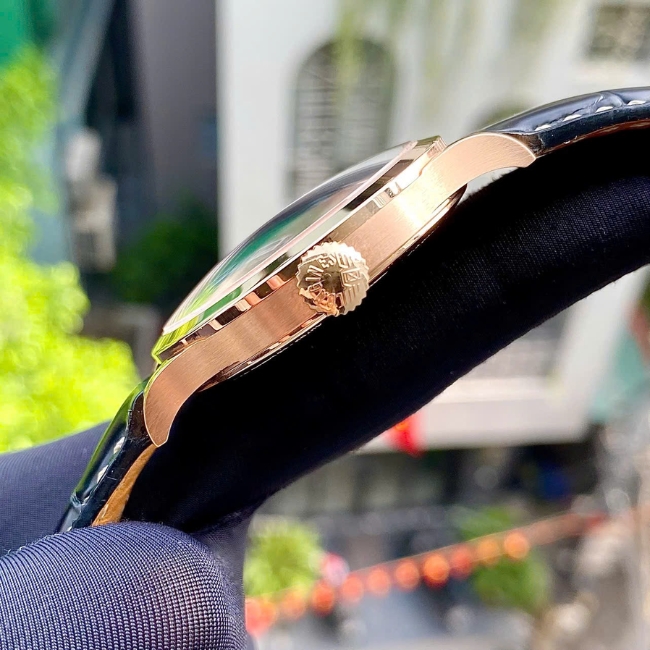 Longines Record Vàng đúc 18k 38.5mm - Máy Auto L8 - mặt trắng cọc vạch 6