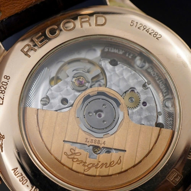 Longines Record Vàng hồng 18k 38.5mm Auto L8 - cọc số vạch 5