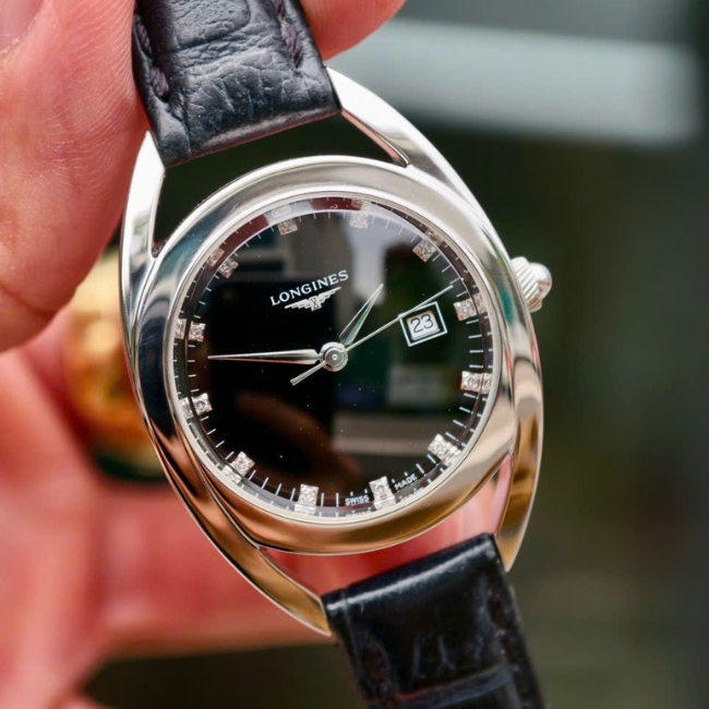 Longines nữ Equestrian Diamond 30mm L61374 - mặt số đen - máy pin 1
