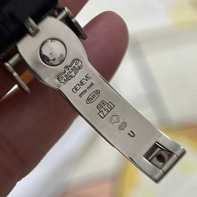 ROLEX CELLINI Quartz 18K WHITE GOLD 6623 - mặt cá hồi 37mm 5