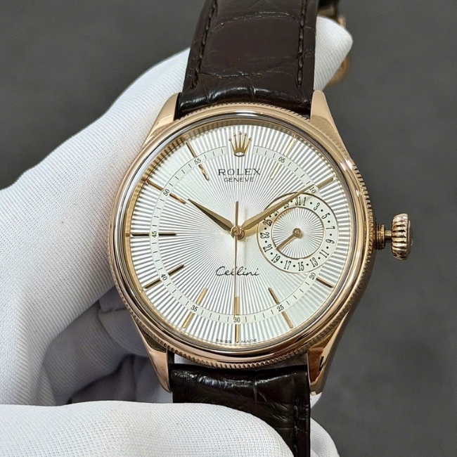 Rolex Cellini Date 50515-0009 Vàng đúc 18k - mặt trắng trải tia 1