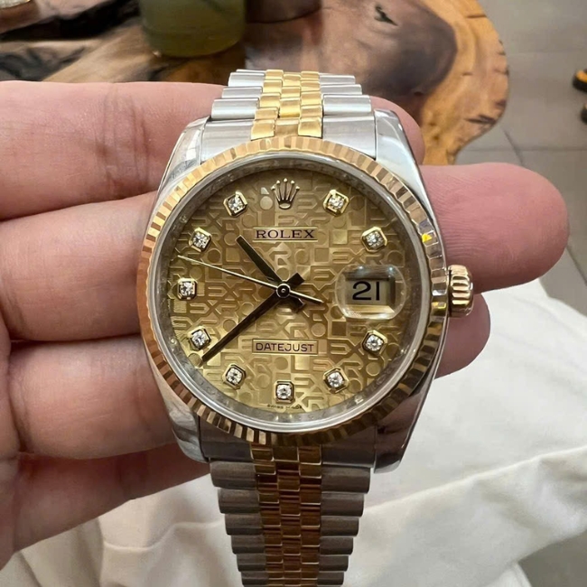 Rolex DateJust - seri Z - máy 3135 - mặt vi tính vàng - cọc kim - Jubilee demi 18k 1