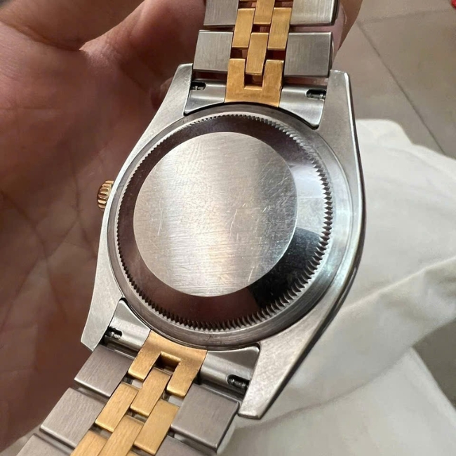 Rolex DateJust - seri Z - máy 3135 - mặt vi tính vàng - cọc kim - Jubilee demi 18k 4