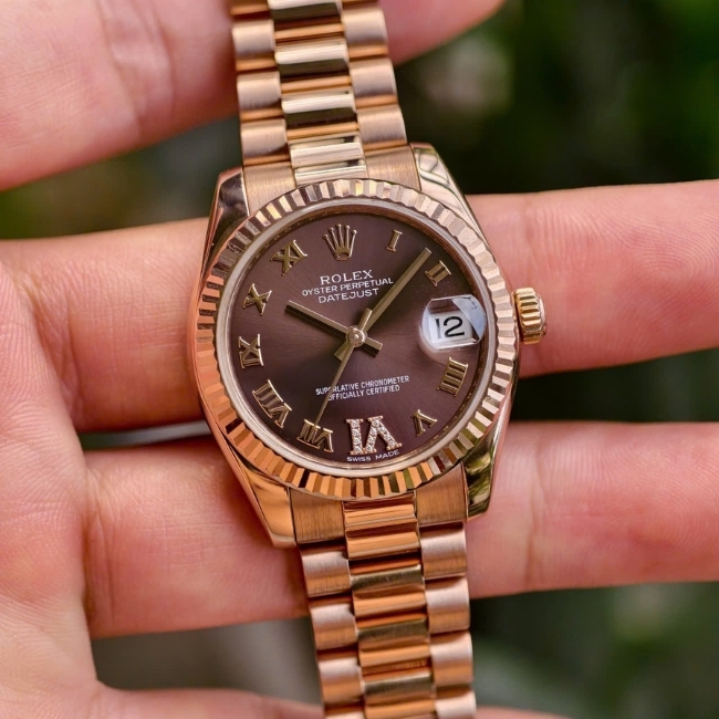 Rolex Lady-Datejust 178275 31mm Vàng nguyên khối 18k - cọc số 6 Diamond - mặt nâu 1