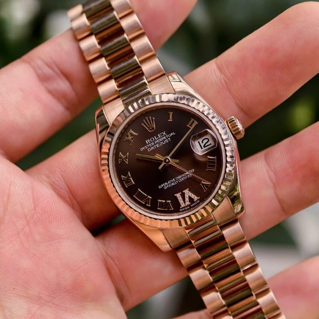 Rolex Lady-Datejust 178275 31mm Vàng nguyên khối 18k - cọc số 6 Diamond - mặt nâu 6