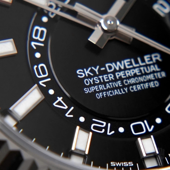 Rolex Sky-Dweller 326934 Mặt Đen - lịch thường niên - Niềng khía vàng trắng 18k 4