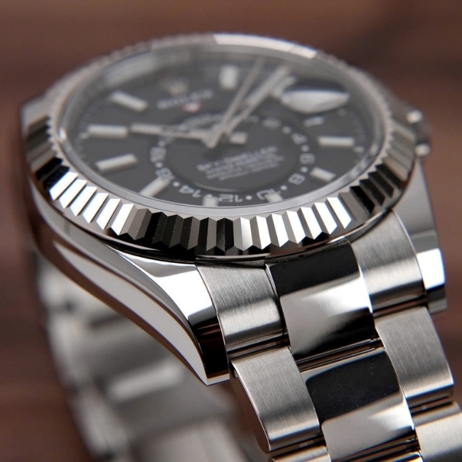 Rolex Sky-Dweller 326934 Mặt Đen - lịch thường niên - Niềng khía vàng trắng 18k 5