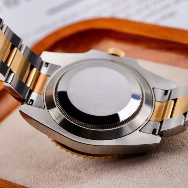 Rolex Submariner Date mặt số đen Demi vàng 18k 40mm - cọc số dạ quang 4