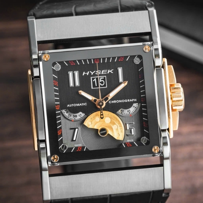 Hysek Furtif Chronograph Grande Date FU4422B03 44mm limited 30 chiếc Titanium 18k 4