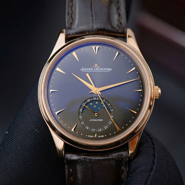 Jaeger-LeCoultre JLC trăng sao - Vàng đúc 18k - mặt xám tia - 39mm Automatic 7