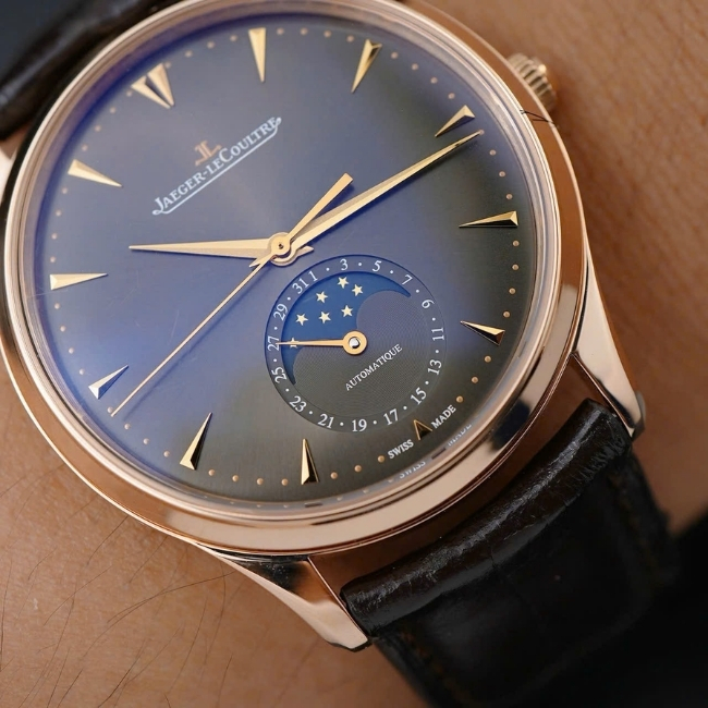 Jaeger-LeCoultre JLC trăng sao - Vàng đúc 18k - mặt xám tia - 39mm Automatic 9