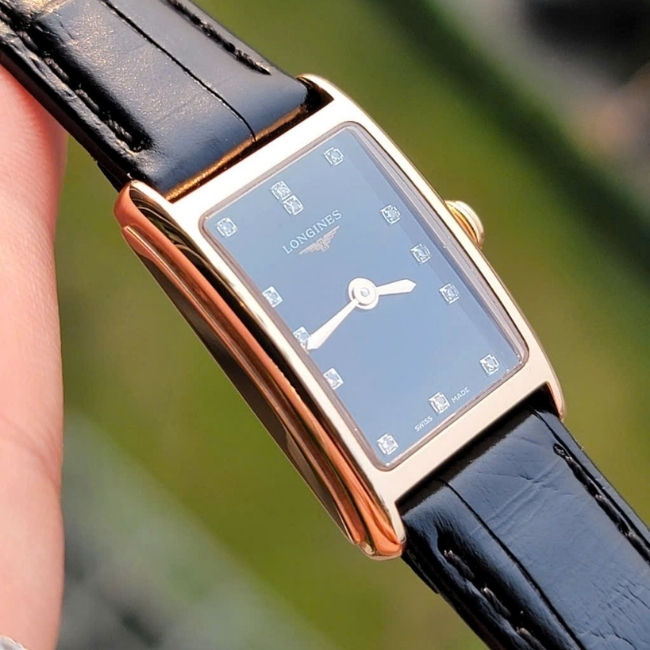 Longines DolceVita Lady L5.258.8.57.0 17.4x27mm Quartz 18k Rose Gold Diamonds Black Dial 2