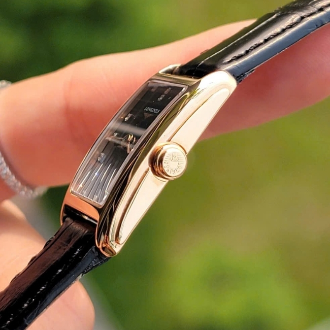 Longines DolceVita Lady L5.258.8.57.0 17.4x27mm Quartz 18k Rose Gold Diamonds Black Dial 5