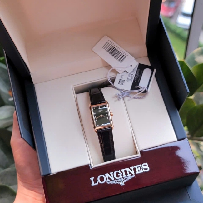 Longines DolceVita Lady L5.258.8.57.0 17.4x27mm Quartz 18k Rose Gold Diamonds Black Dial 6
