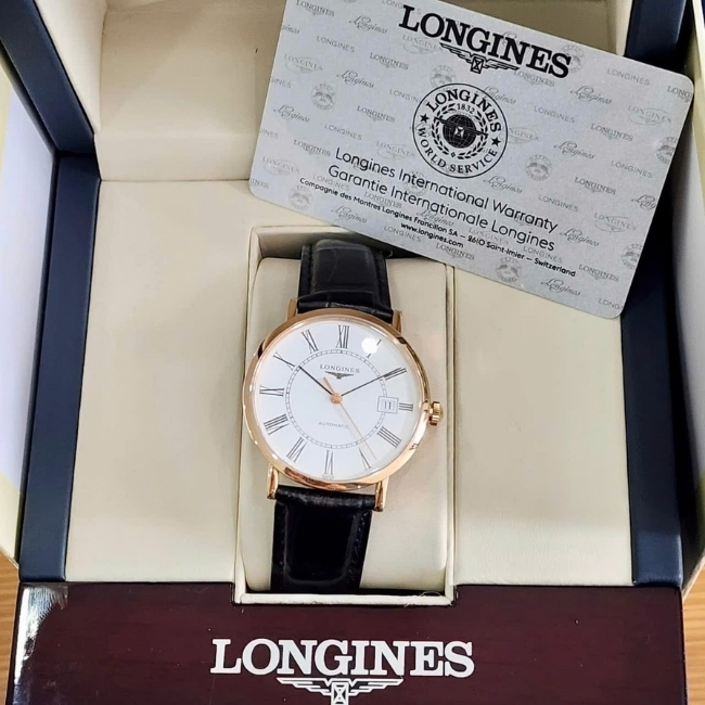 Longines Elegant vàng hồng 18k Au750 37mm - Máy Auto L8 - khoá gập 5