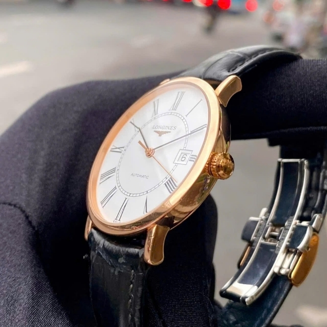 Longines Elegant vàng hồng 18k Au750 37mm - Máy Auto L8 - khoá gập 6