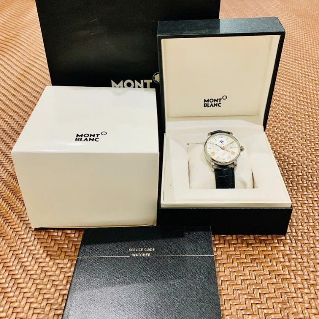 Montblanc Star Dual Time 114857 42mm - mặt trắng vân sóng Automatic 3