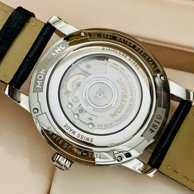 Montblanc Star Dual Time 114857 42mm - mặt trắng vân sóng Automatic 4