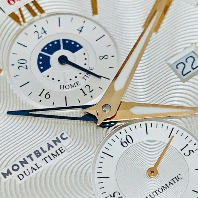 Montblanc Star Dual Time 114857 42mm - mặt trắng vân sóng Automatic 6
