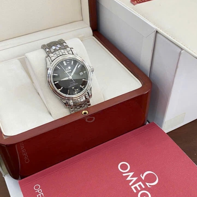 Omega DeVille Co-Axial Chronometer - vảy rồng black - bản 3 kim 1 lịch 38.5mm 3