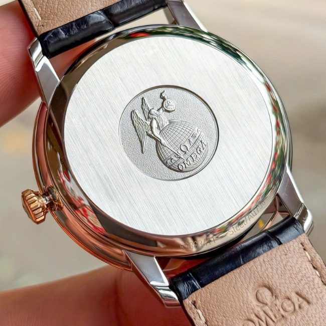 Omega DeVille Prestige Demi 18k - mặt trắng vân lụa - 39.5mm 2
