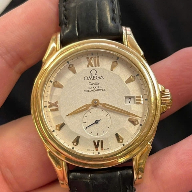Omega bát quái cát sần - kim rốn - Vàng đúc 18k 39mm Automatic 1