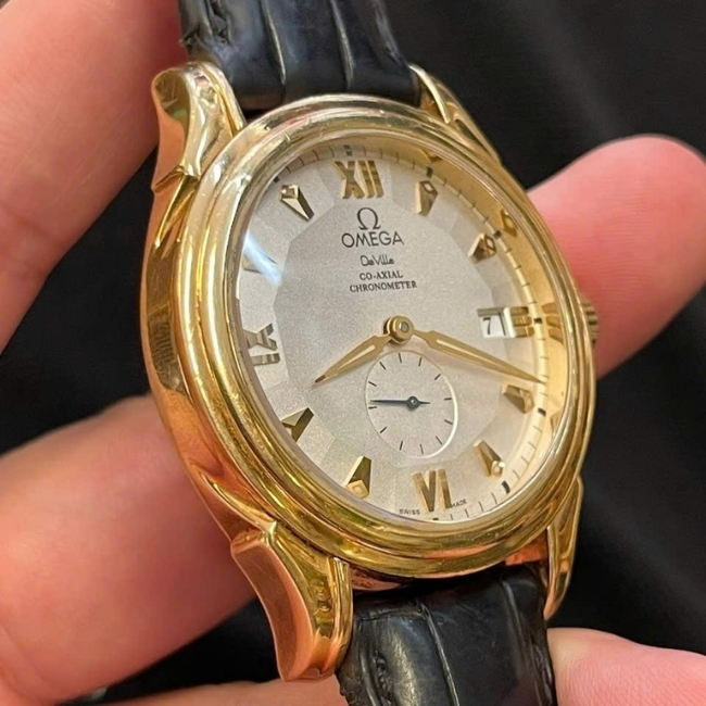 Omega bát quái cát sần - kim rốn - Vàng đúc 18k 39mm Automatic 2