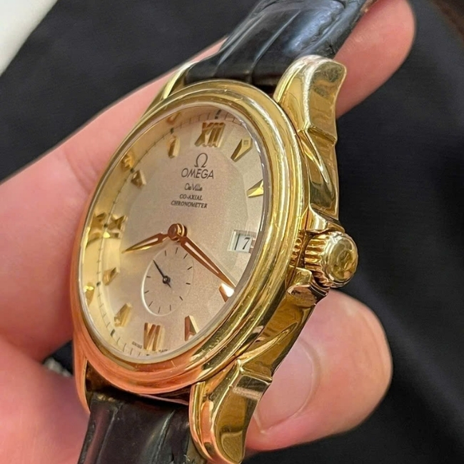 Omega bát quái cát sần - kim rốn - Vàng đúc 18k 39mm Automatic 3