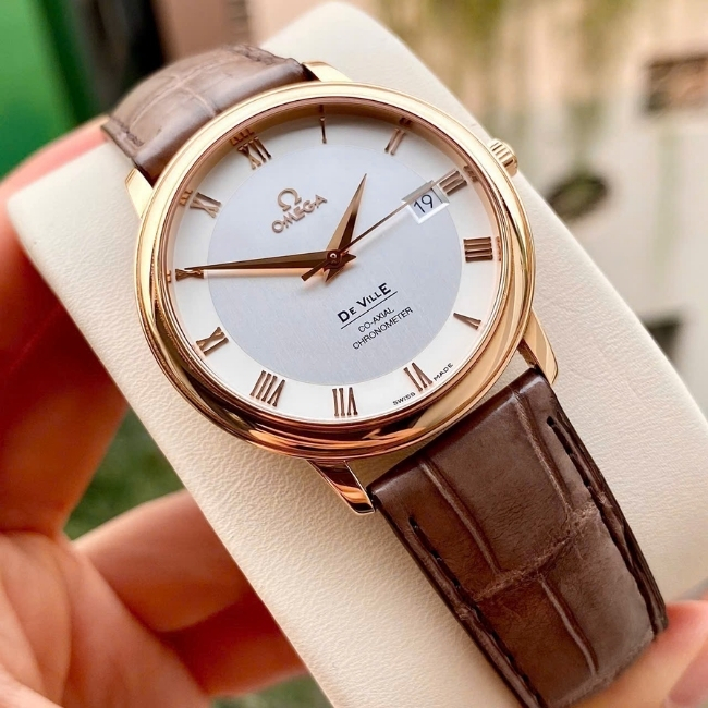 Omega deville co-axial chronometer Vàng hồng đúc 18k 37mm 4678.31.02 5