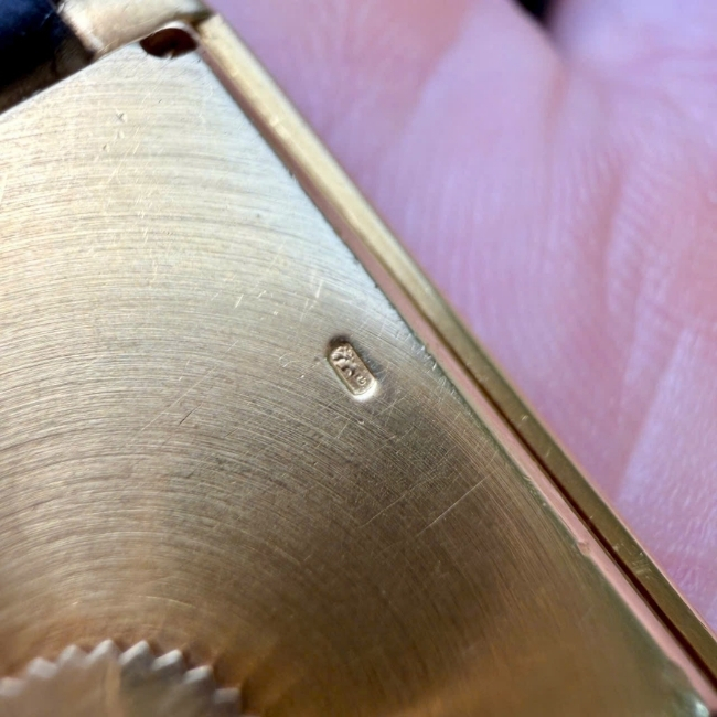 Piaget tank vàng đúc 18k 74121 Quartz - mặt trắng máy pin 2 kim 5