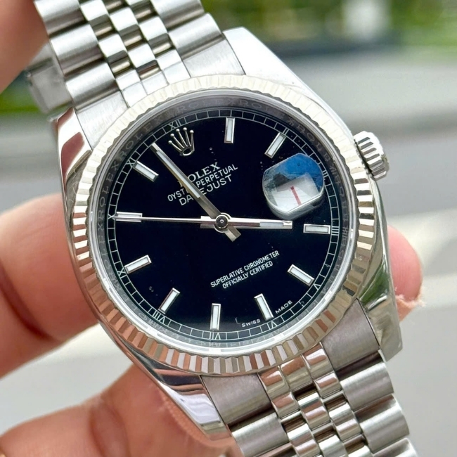 Rolex 116234 Black Index - mặt đen - cọc dạ quang - Jubilee 1