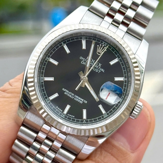 Rolex 116234 Black Index - mặt đen - cọc dạ quang - Jubilee 2