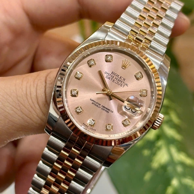 Rolex DateJust 116231 Sundust hồng Diamond - demi hồng 18k 2
