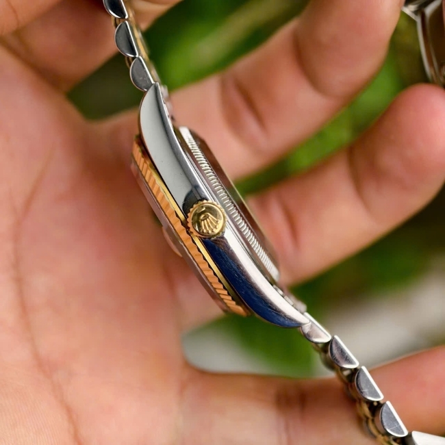 Rolex DateJust 16233 Jubilee mặt xà cừ - kim cương to - Demi vàng 18k 2