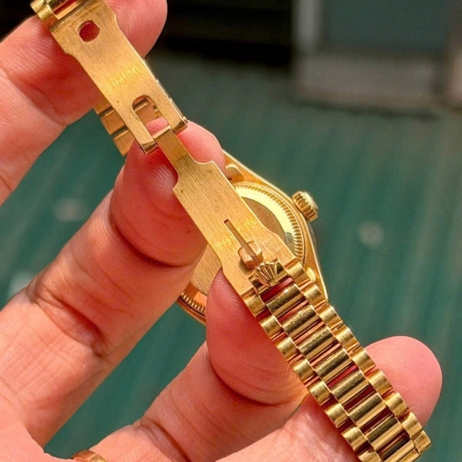 Rolex Lady Datejust vi tính vàng - cọc kim - niềng kim - Vàng đúc nguyên khối 18k 26mm 4