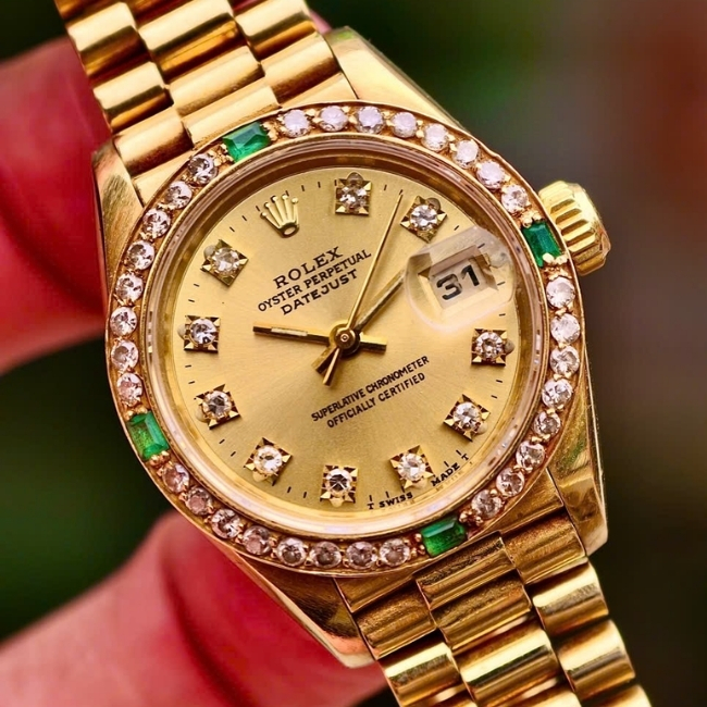 Rolex nữ Lady DateJust Vàng đúc 18k - cọc kim - Niềng kim - 26mm 3