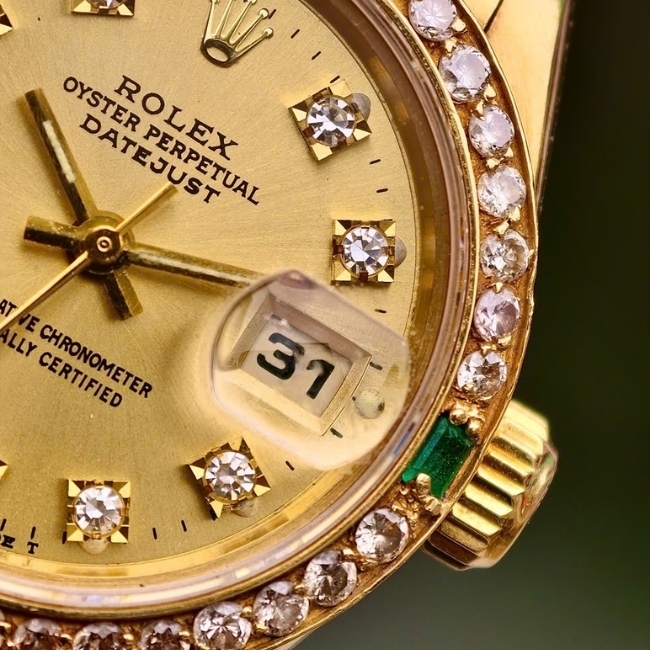 Rolex nữ Lady DateJust Vàng đúc 18k - cọc kim - Niềng kim - 26mm 4
