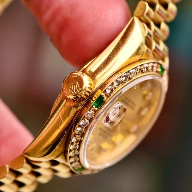 Rolex nữ Lady DateJust Vàng đúc 18k - cọc kim - Niềng kim - 26mm 7